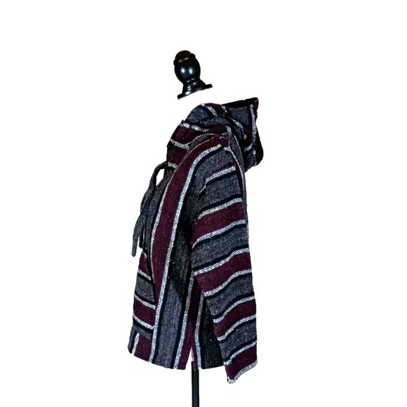 Mexican Baja Sz S Hoodie Womens  Hydration Nation Hippie Pullover Surfer Poncho - Picture 7 of 11